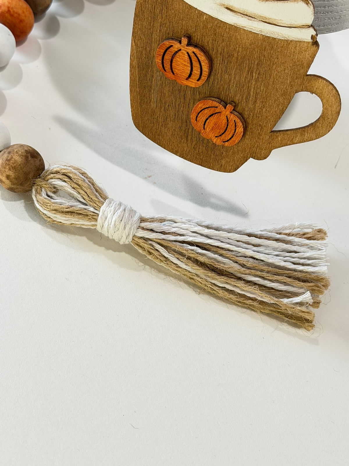 Rustic Pumpkin Spice Mug Beaded Garland