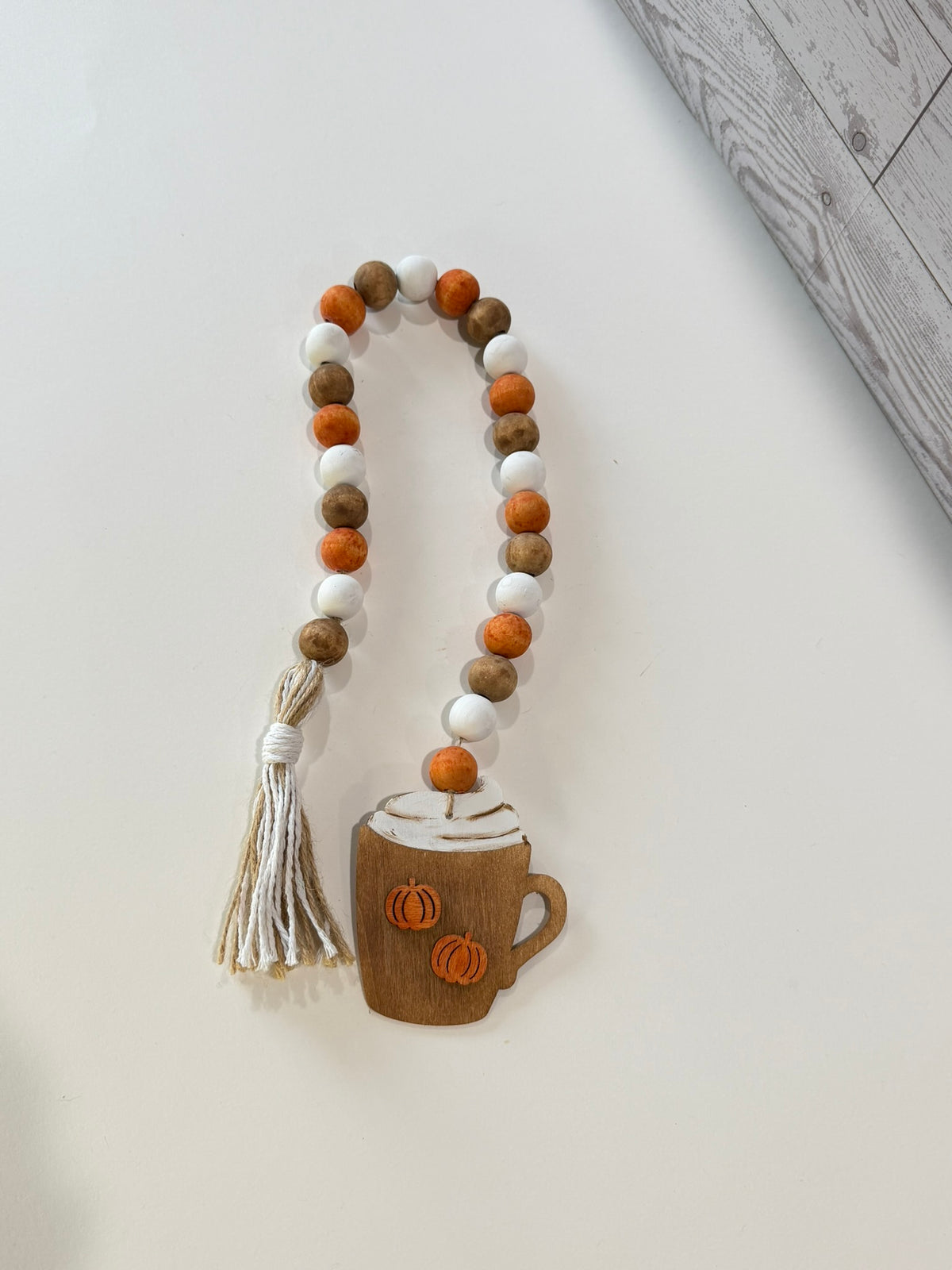 Rustic Pumpkin Spice Mug Beaded Garland