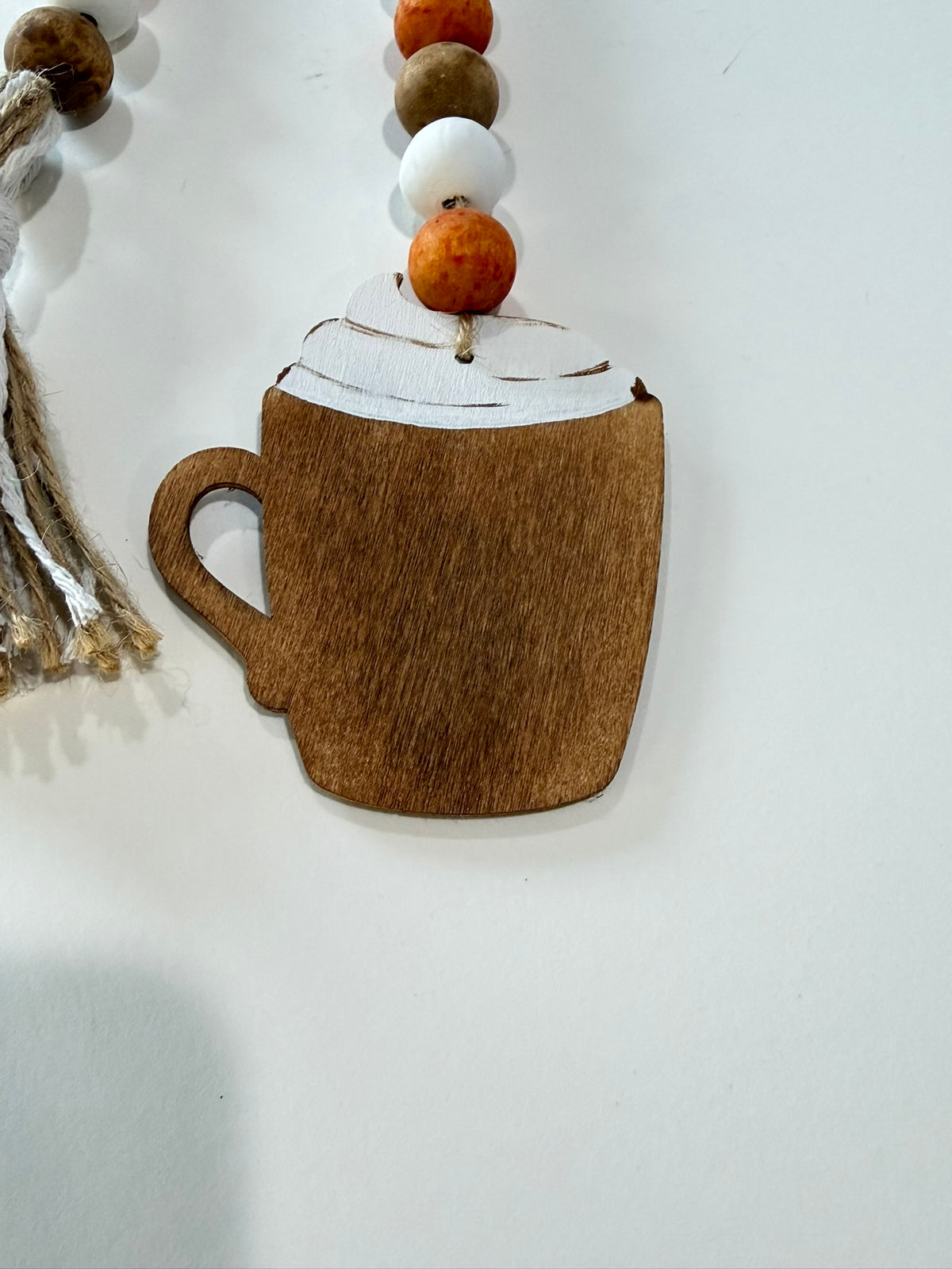 Rustic Pumpkin Spice Mug Beaded Garland
