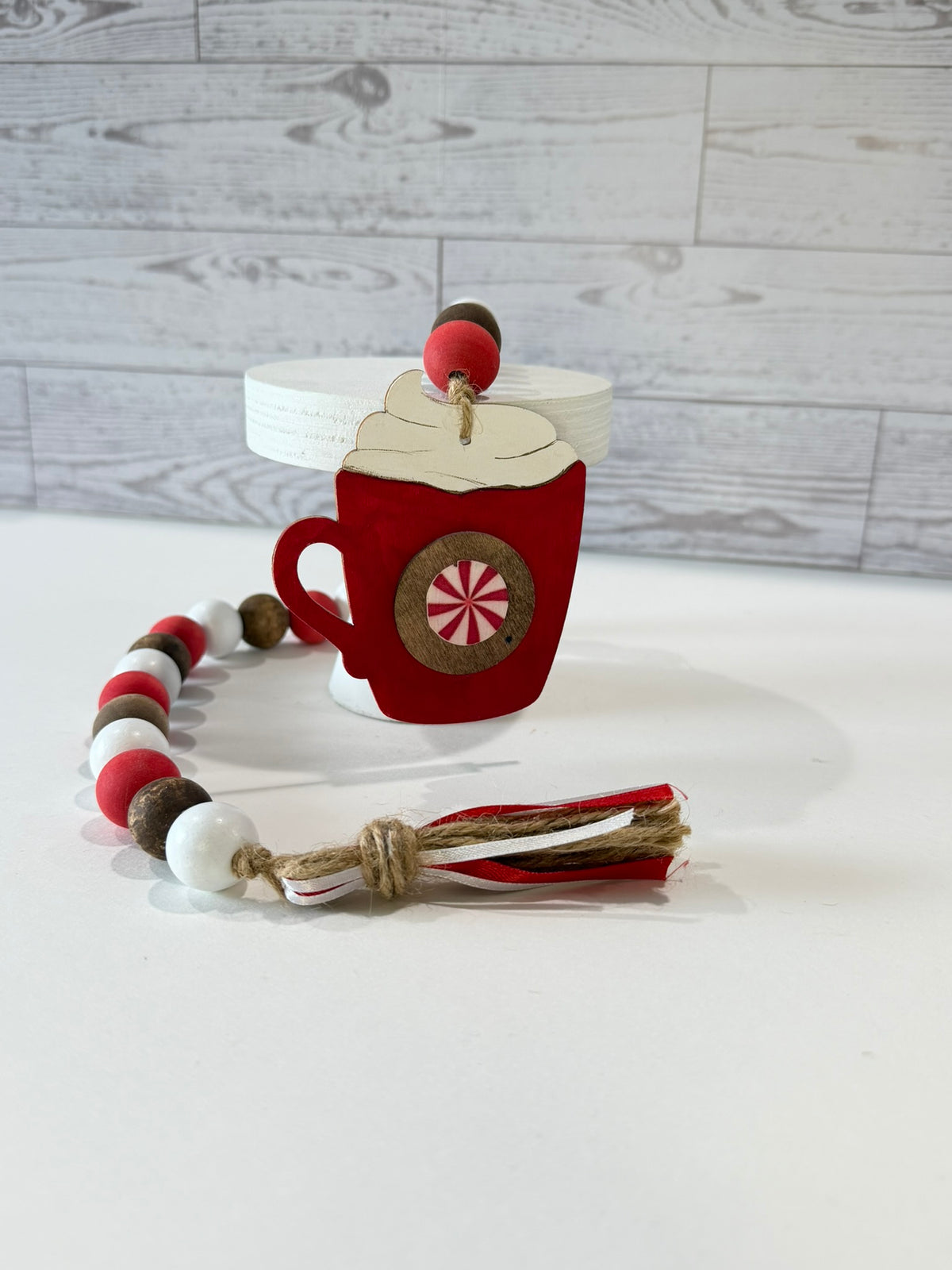 Peppermint Hot Cocoa Beaded Garland