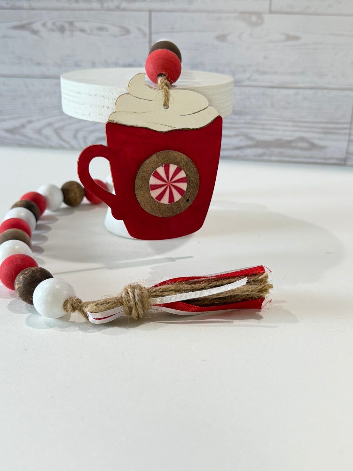 Peppermint Hot Cocoa Beaded Garland