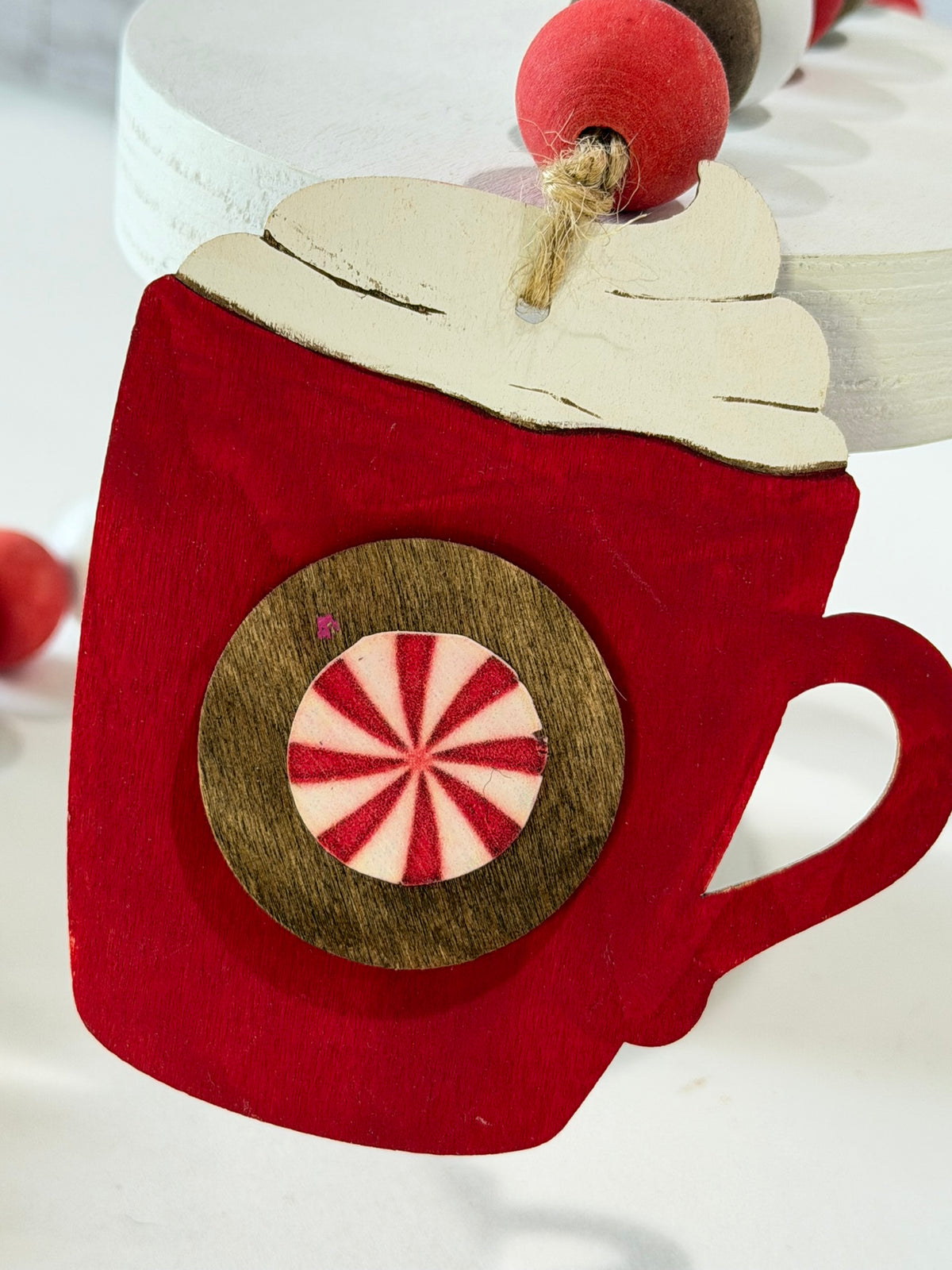 Peppermint Hot Cocoa Beaded Garland