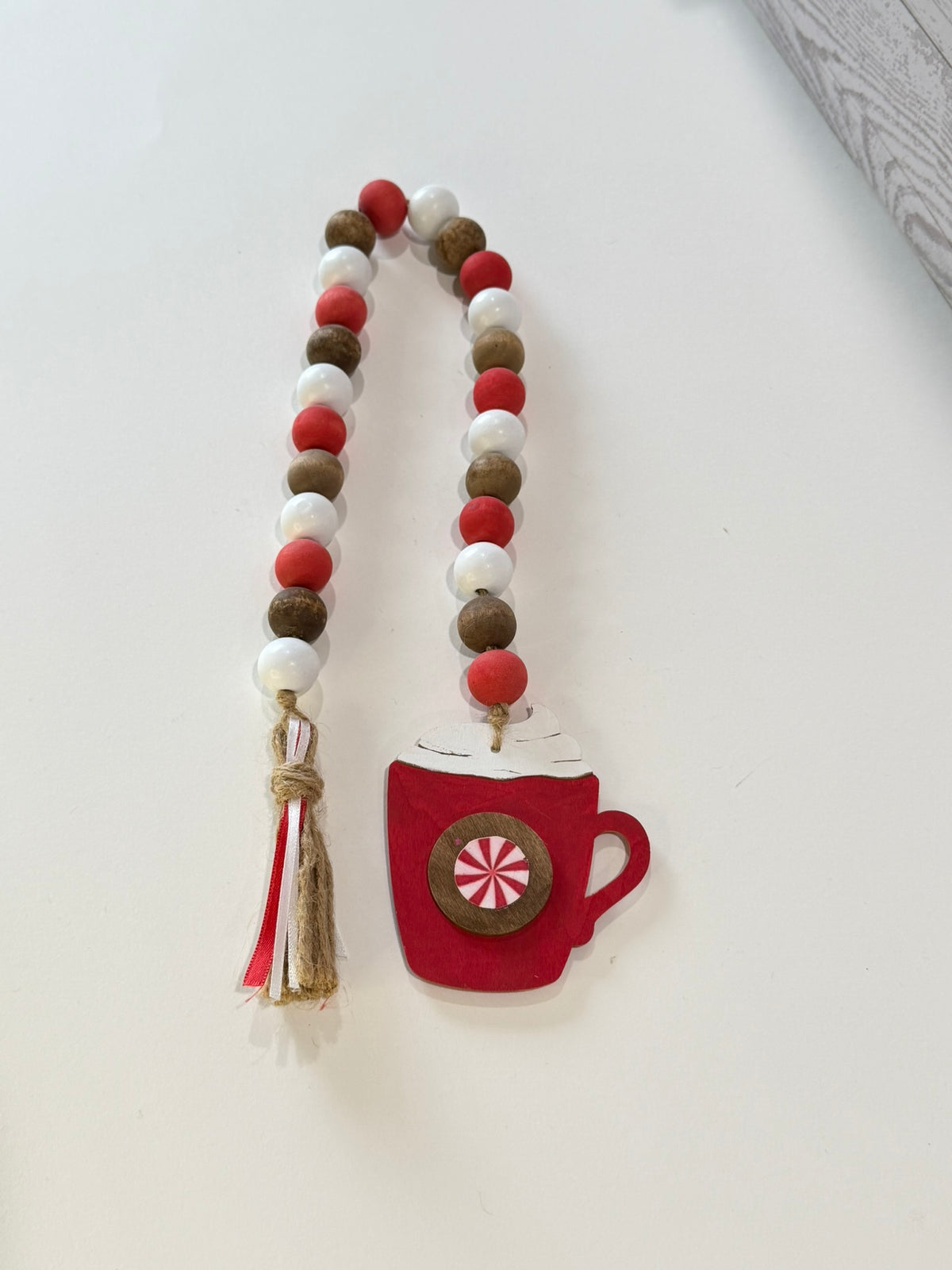 Peppermint Hot Cocoa Beaded Garland