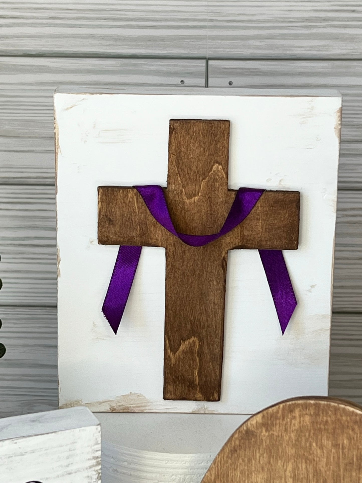 Easter Cross with Purple Sash