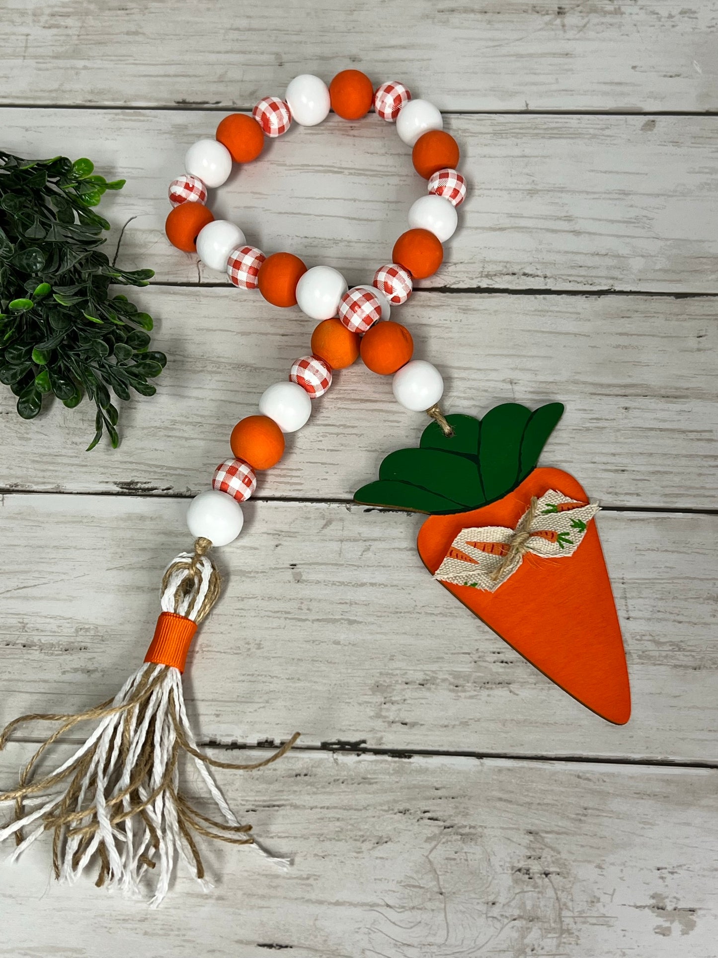 Carrot Beaded Garland with Tassel