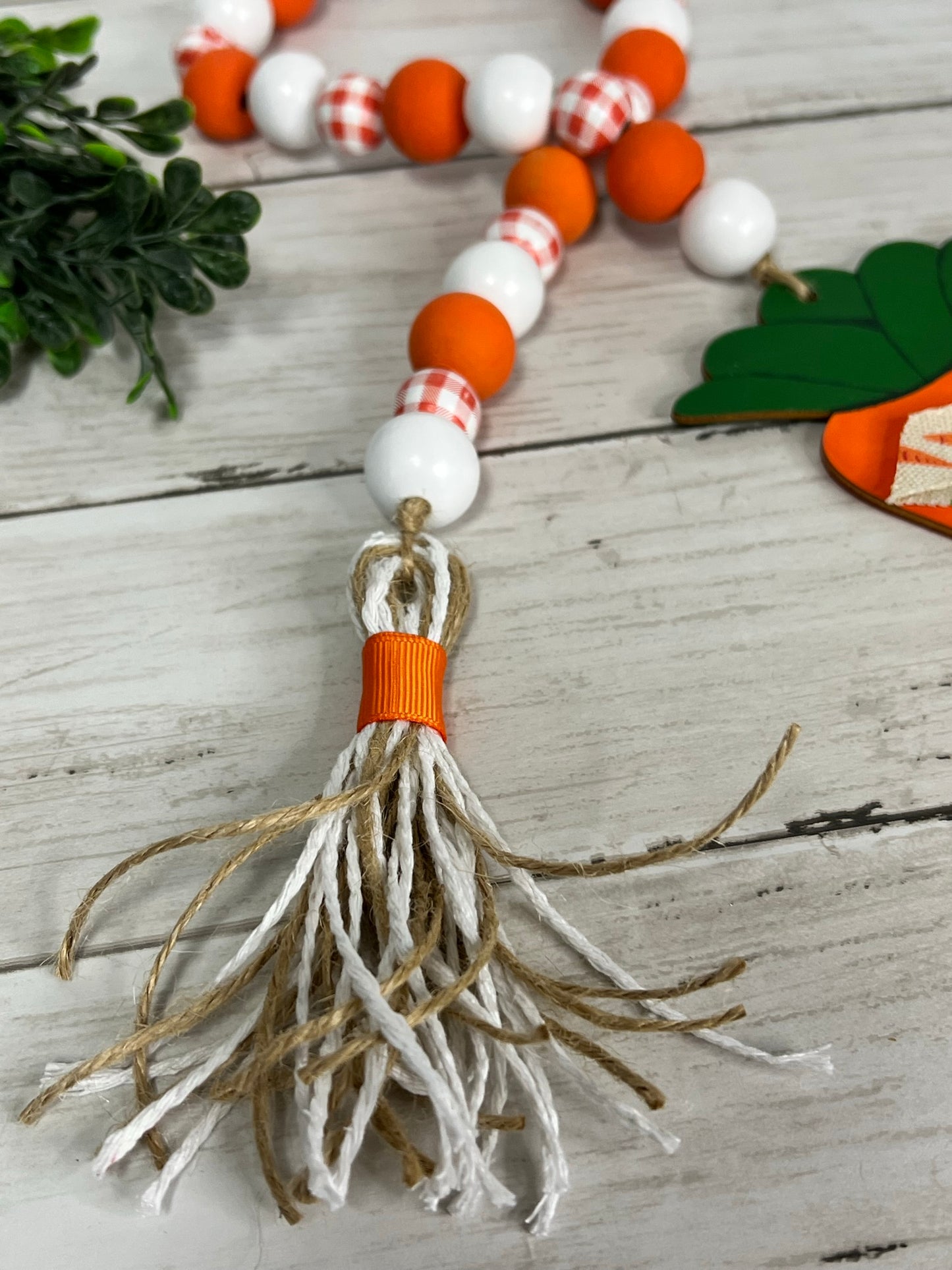 Carrot Beaded Garland with Tassel