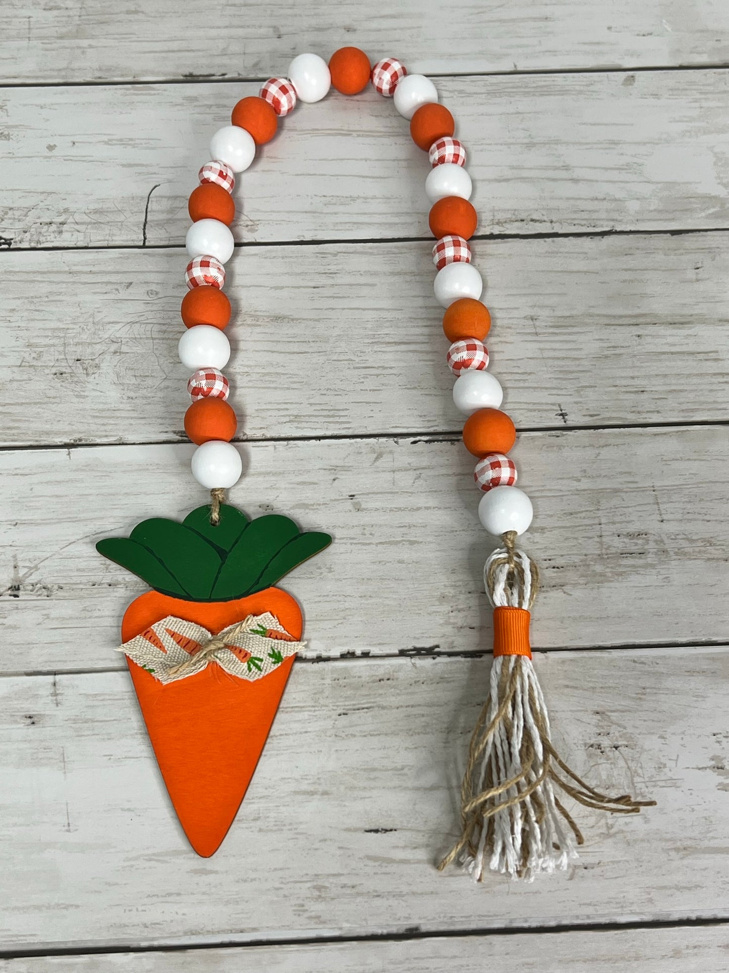 Carrot Beaded Garland with Tassel
