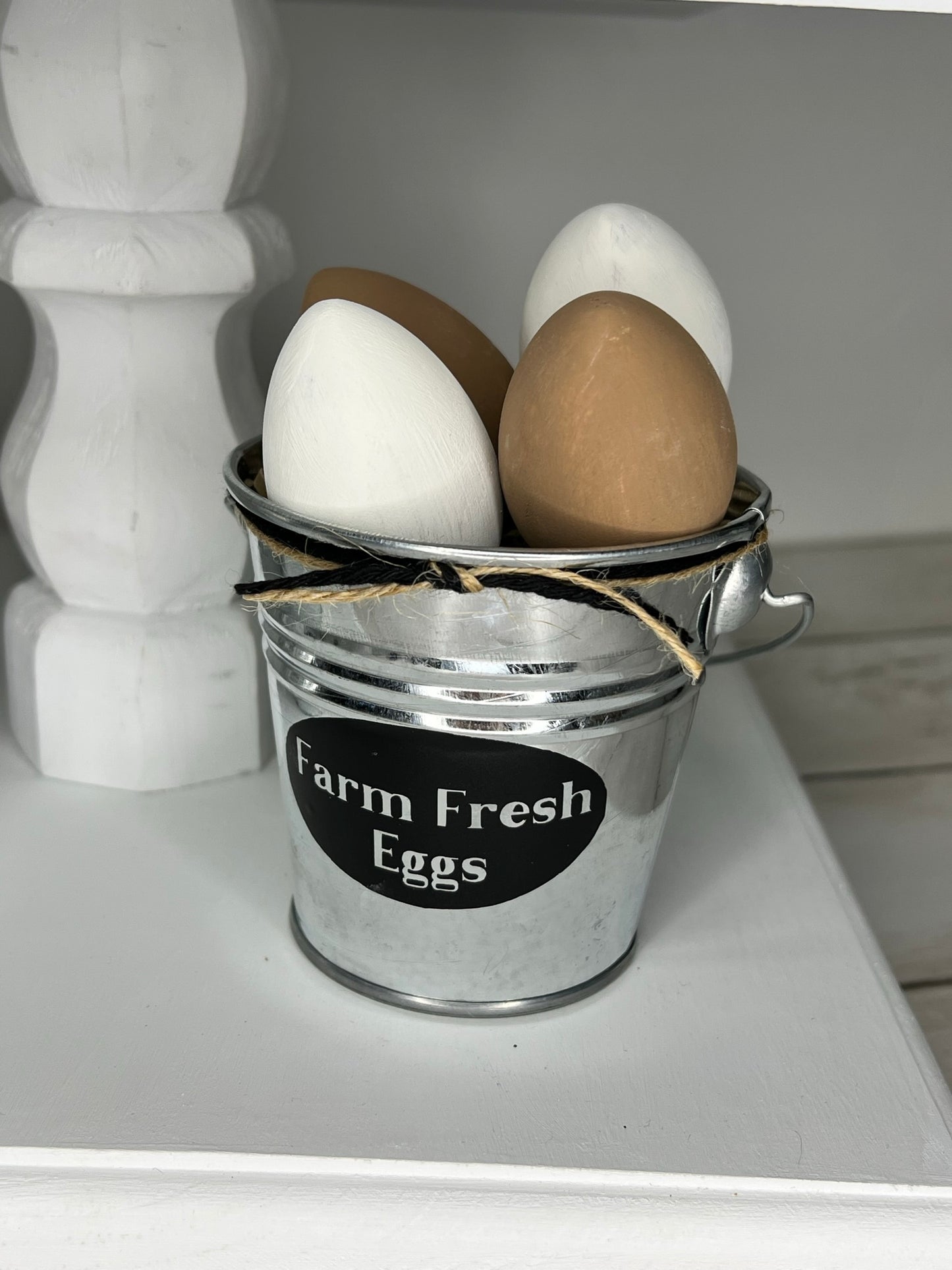 Farm Fresh Eggs Mini Metal Bucket