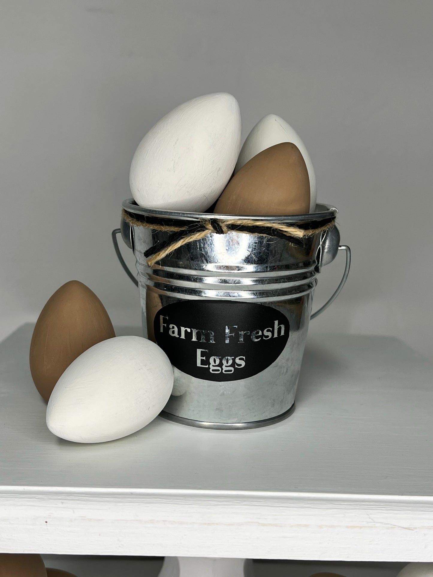 Farm Fresh Eggs Mini Metal Bucket