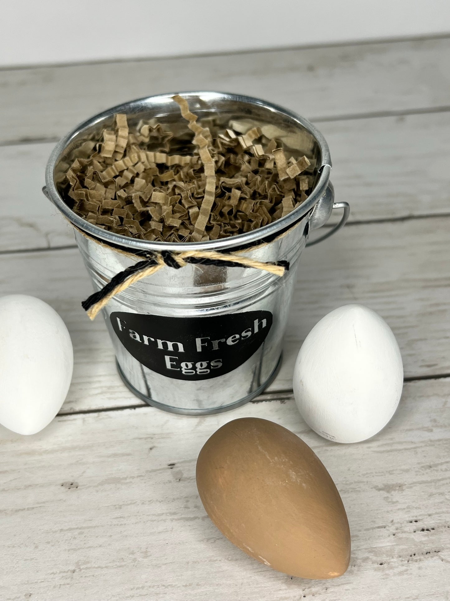 Farm Fresh Eggs Mini Metal Bucket