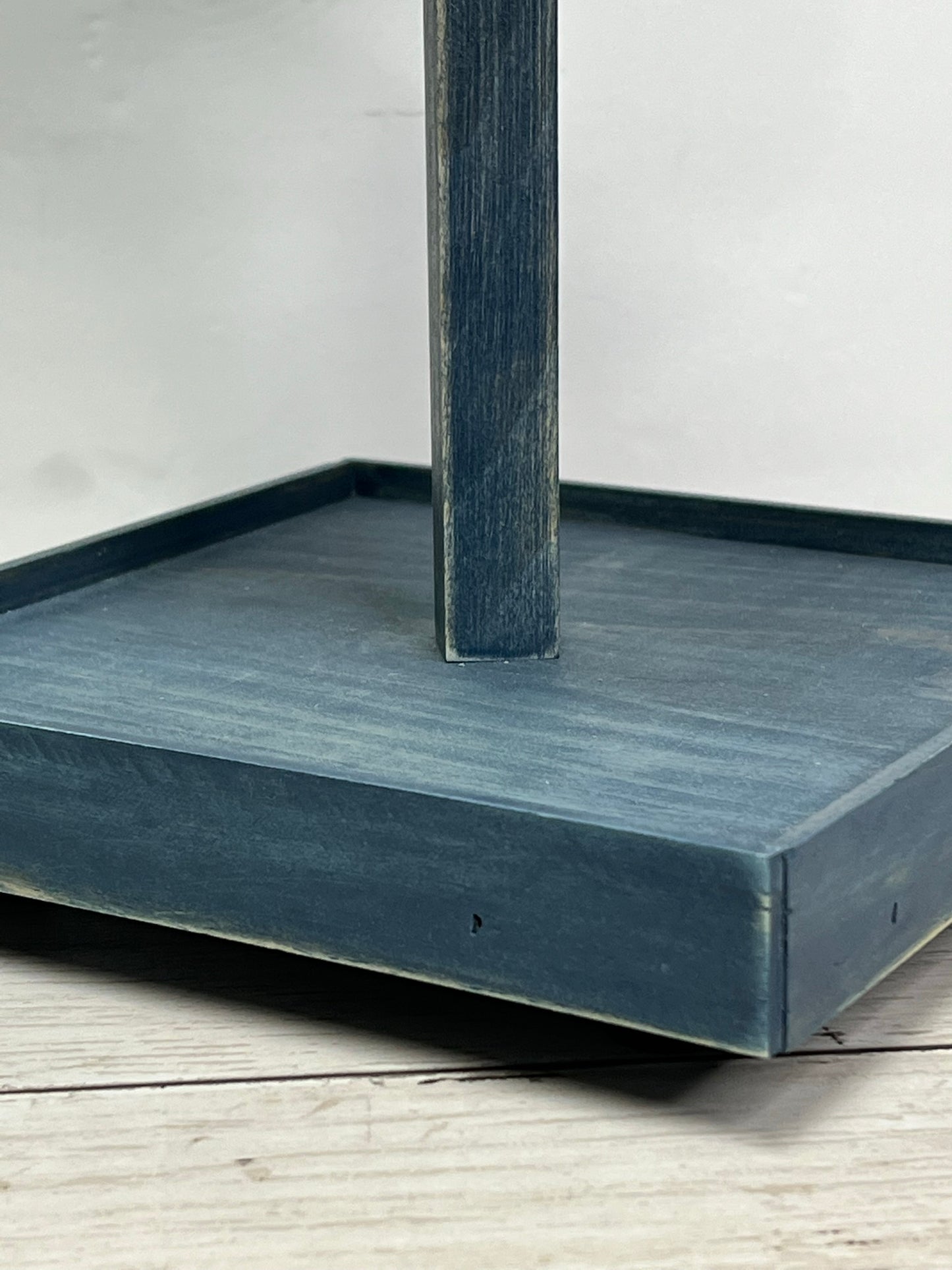Small Worn Navy Two Tiered Tray