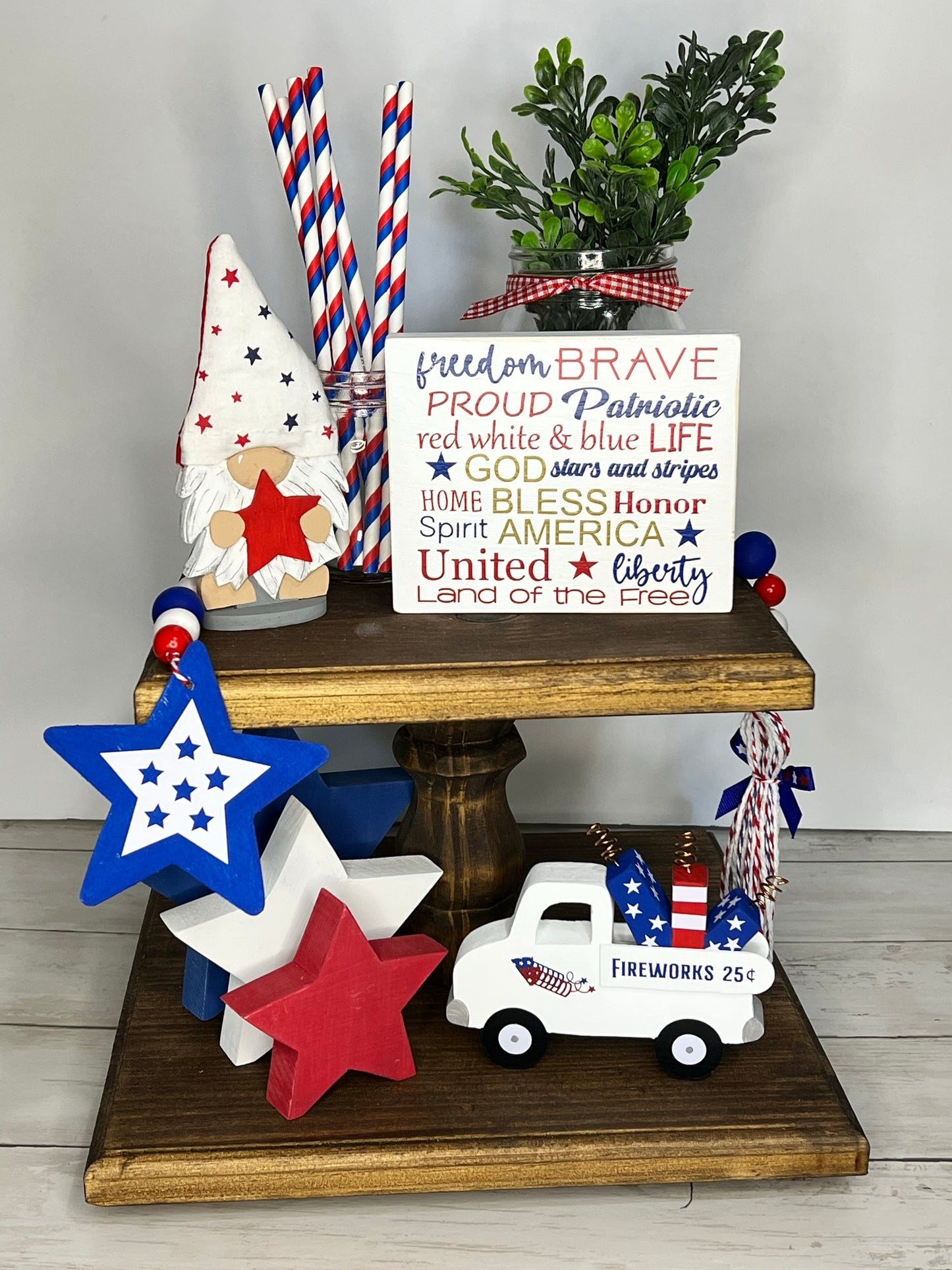 July 4th Word Collage Sign