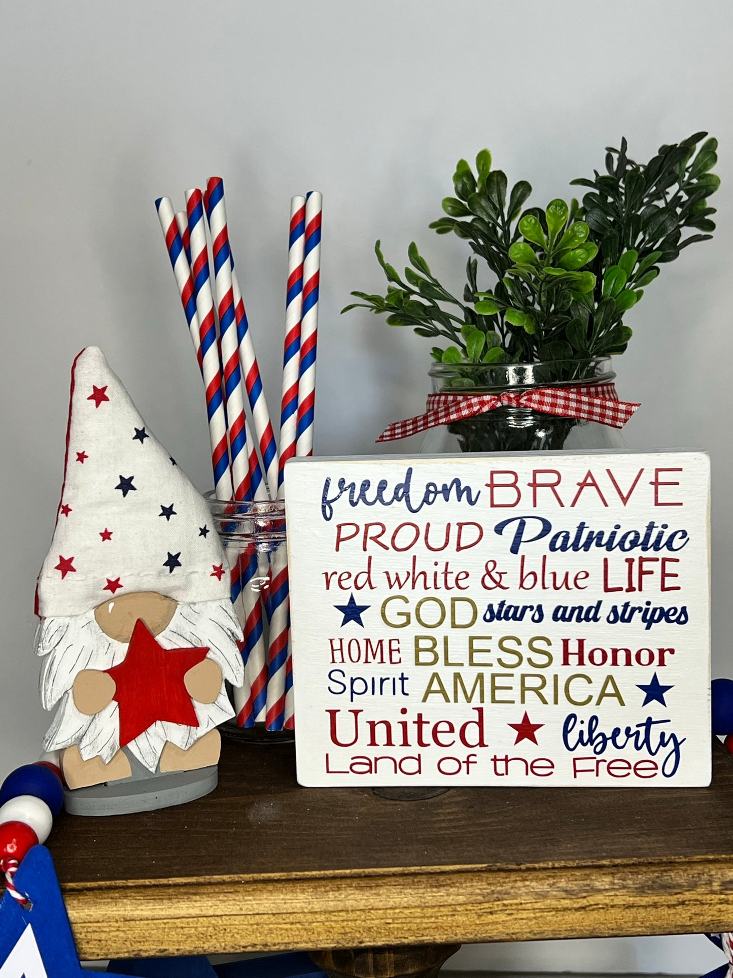 July 4th Word Collage Sign