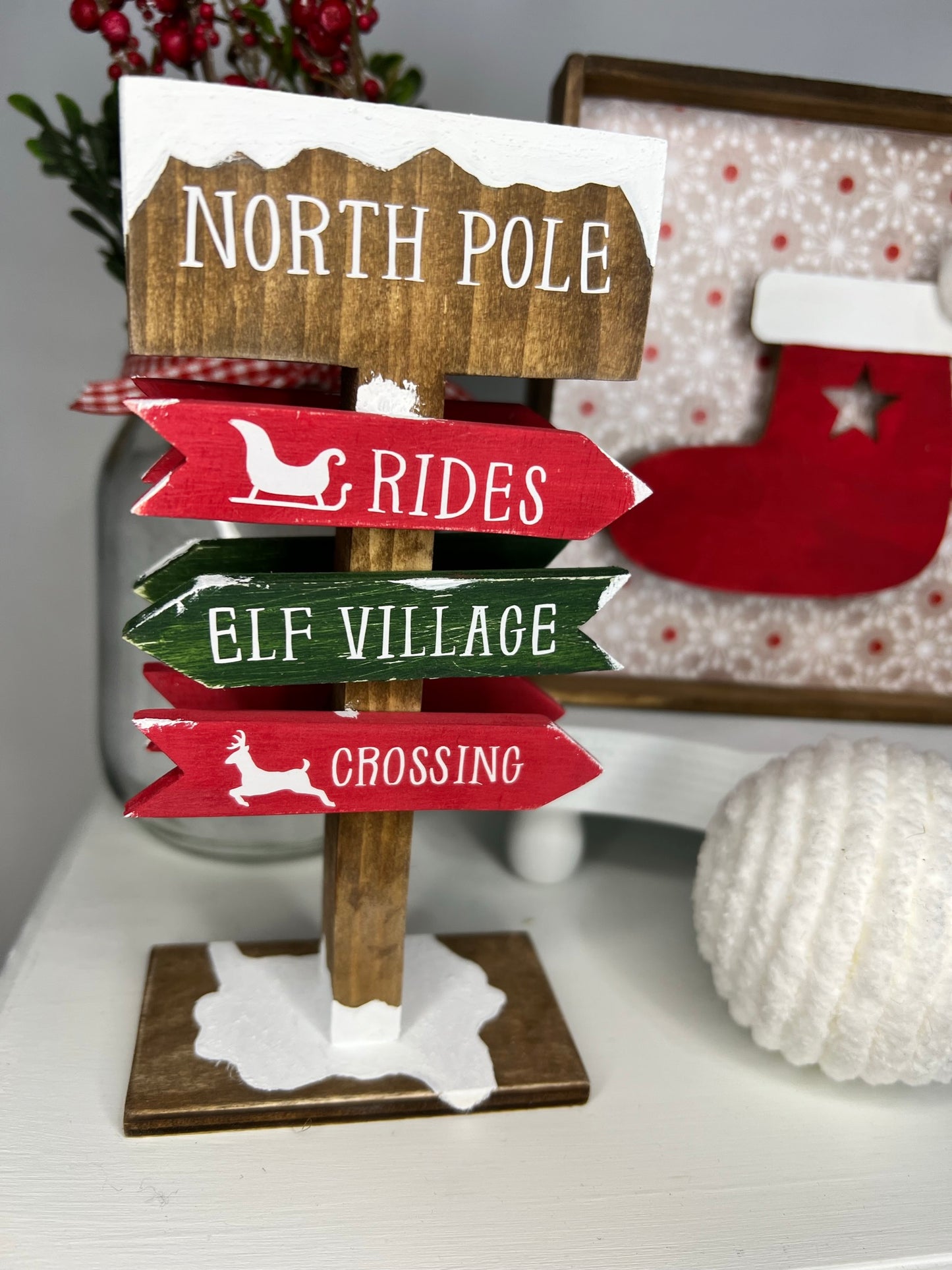 North Pole Crossing Post Sign