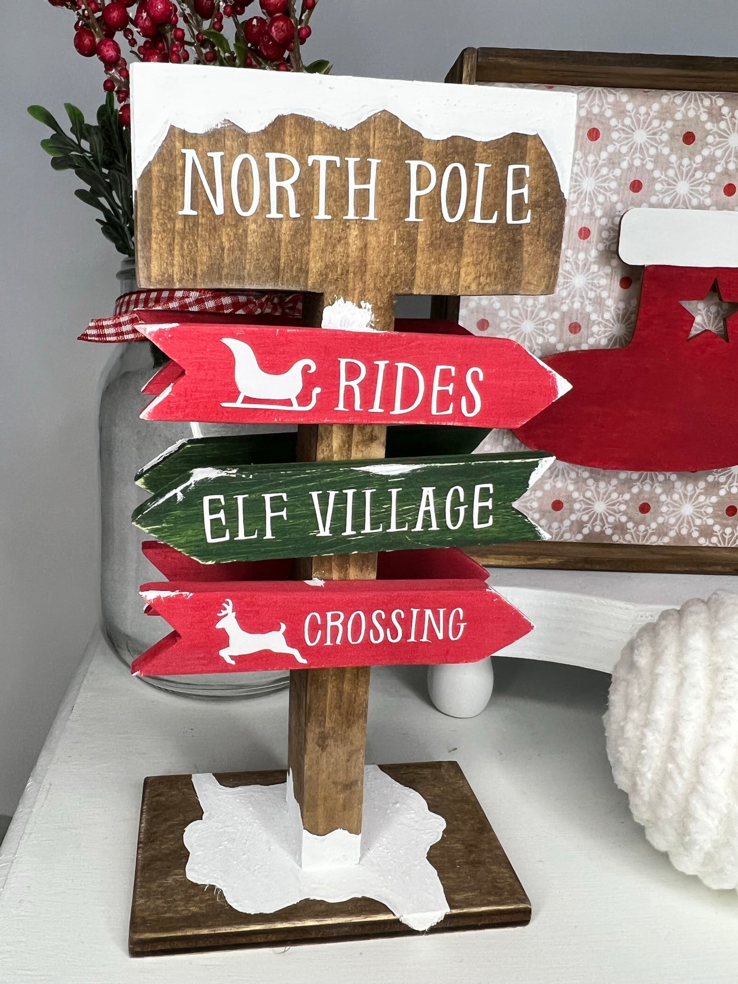 North Pole Crossing Post Sign