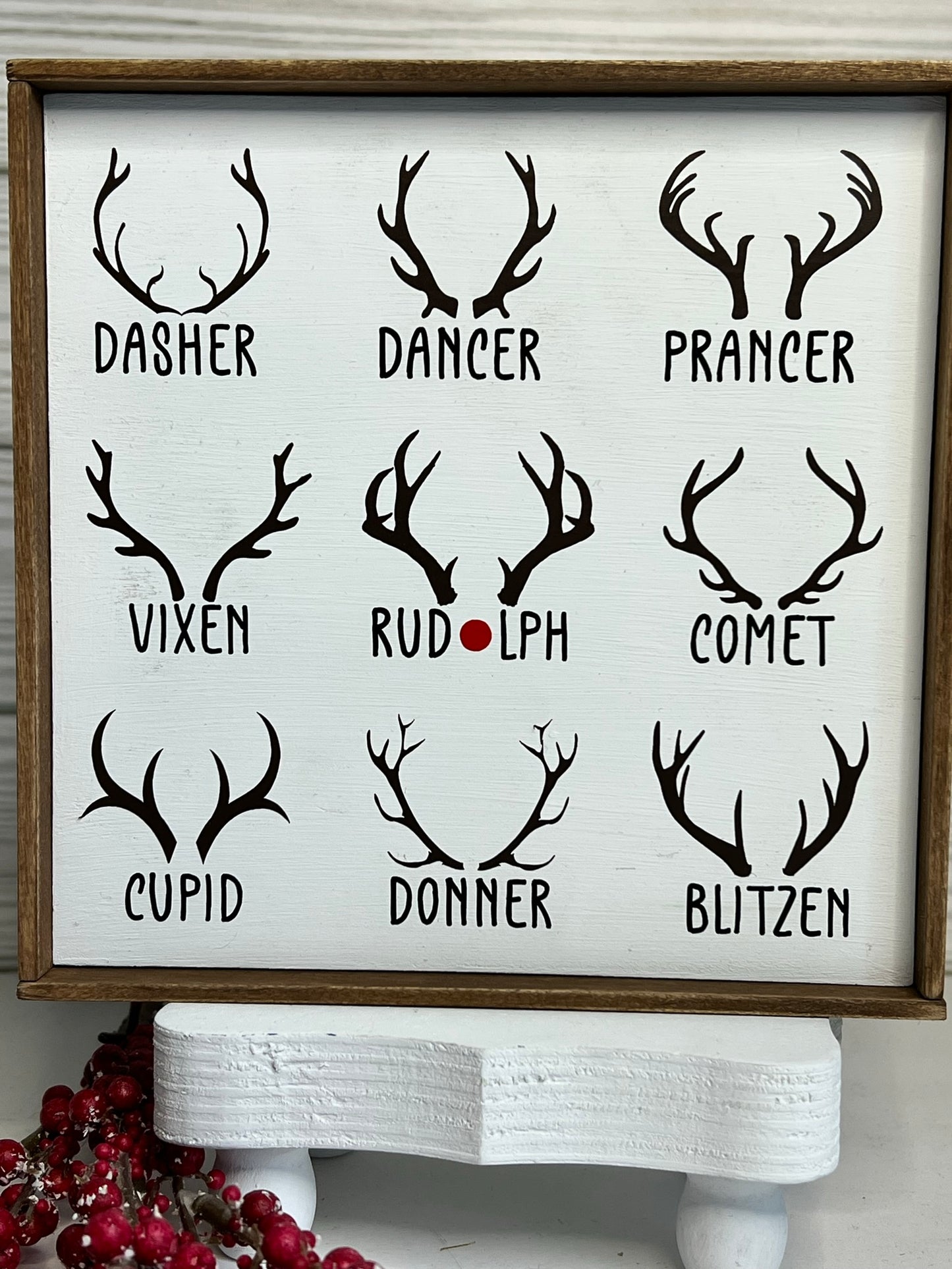 Santa's Reindeer Names Sign