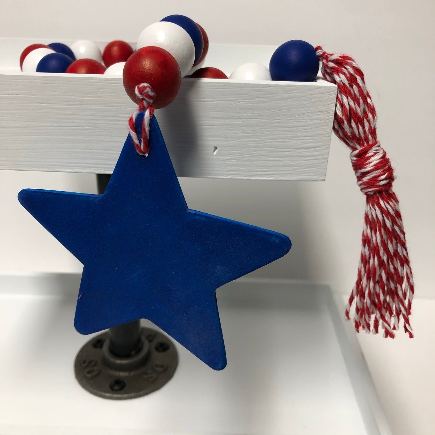 Red, White and Blue Beaded Garland