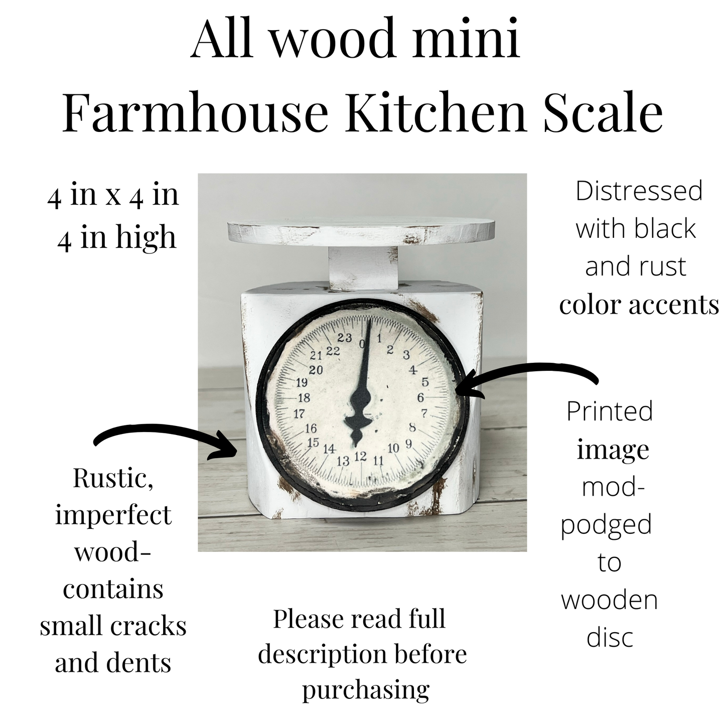 Mini Wood Farmhouse Tiered Tray Scale